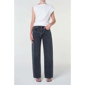 AGOLDE Arc Size 29 Faded Black Cropped Wide Leg Jeans Relaxed Fit